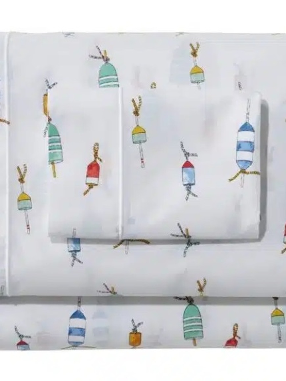L.L. Bean Sara Fitz Buoy Percale King Duvet, fitted sheet, 2 pillowcases/shams